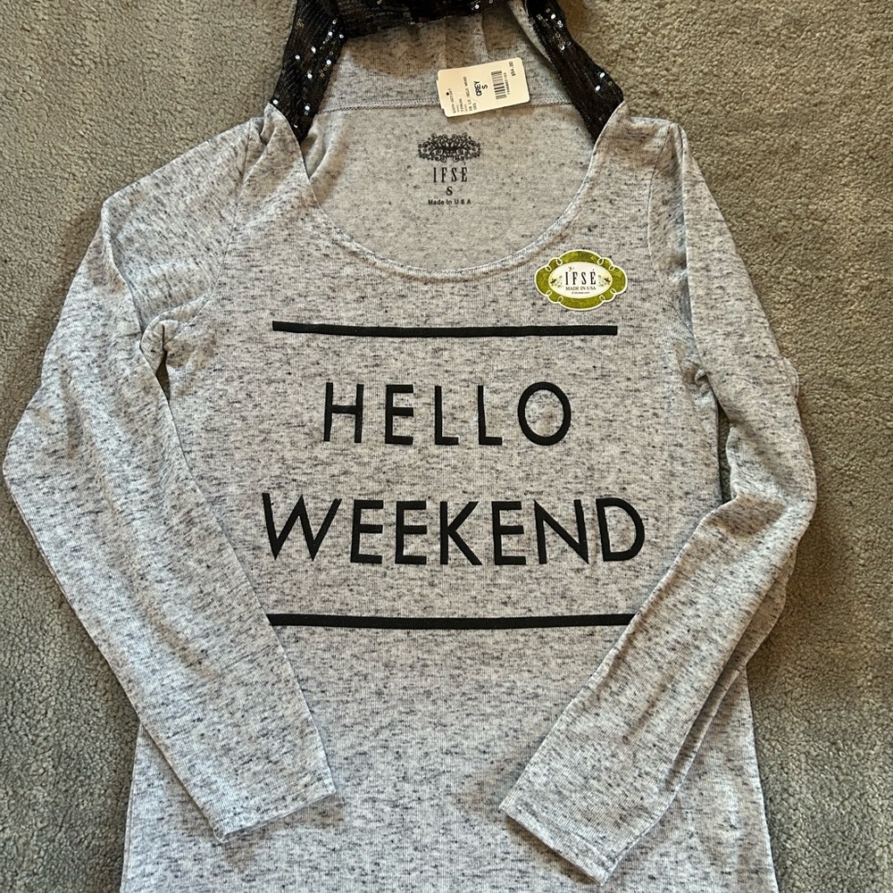 'Hello Weekend' Women's Long Sleeve Top